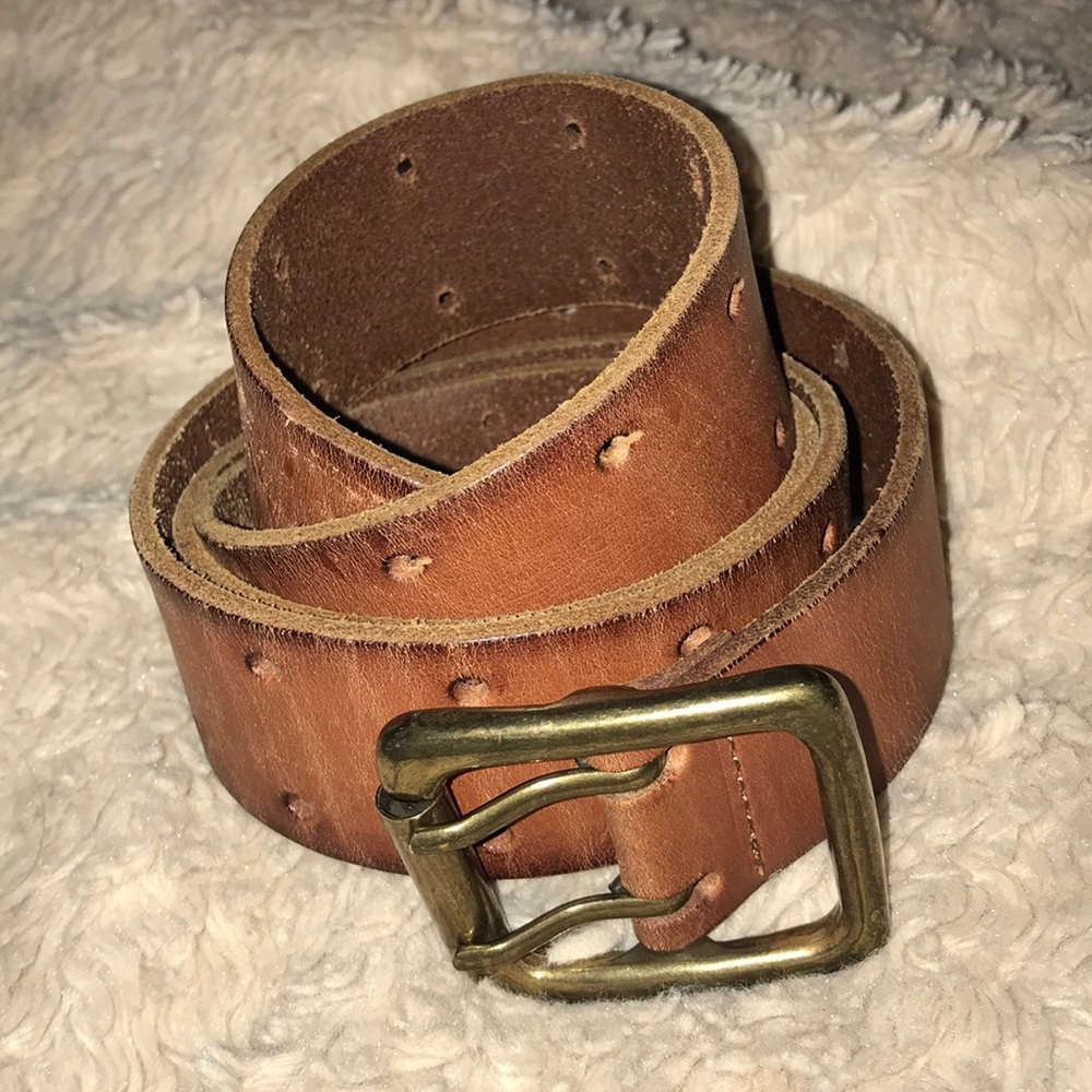 Genuine leather brown belt